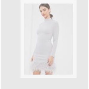 Light Grey feather dress from Missguided